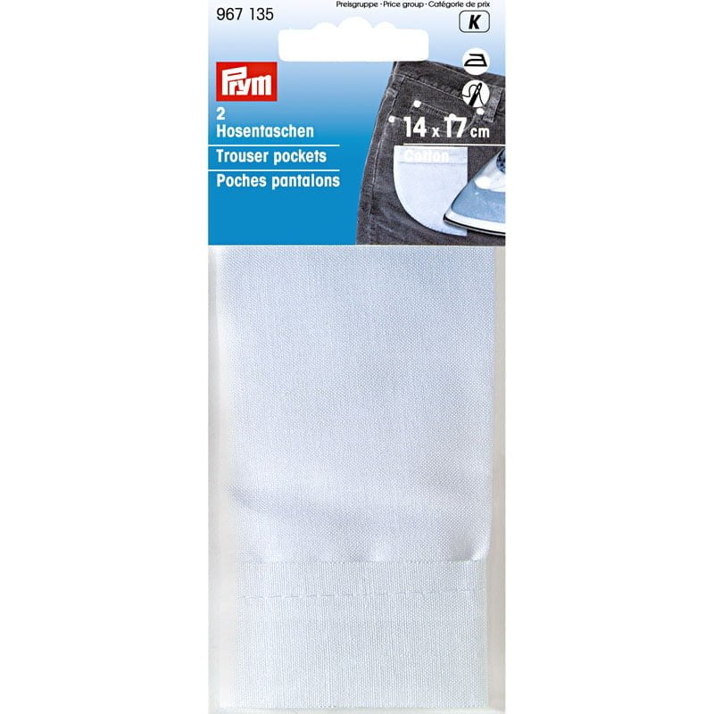 Aufbügelbare Ersatz-Hosentaschen – Für kaputte Hosentaschen - Weiße - 14×17 cm