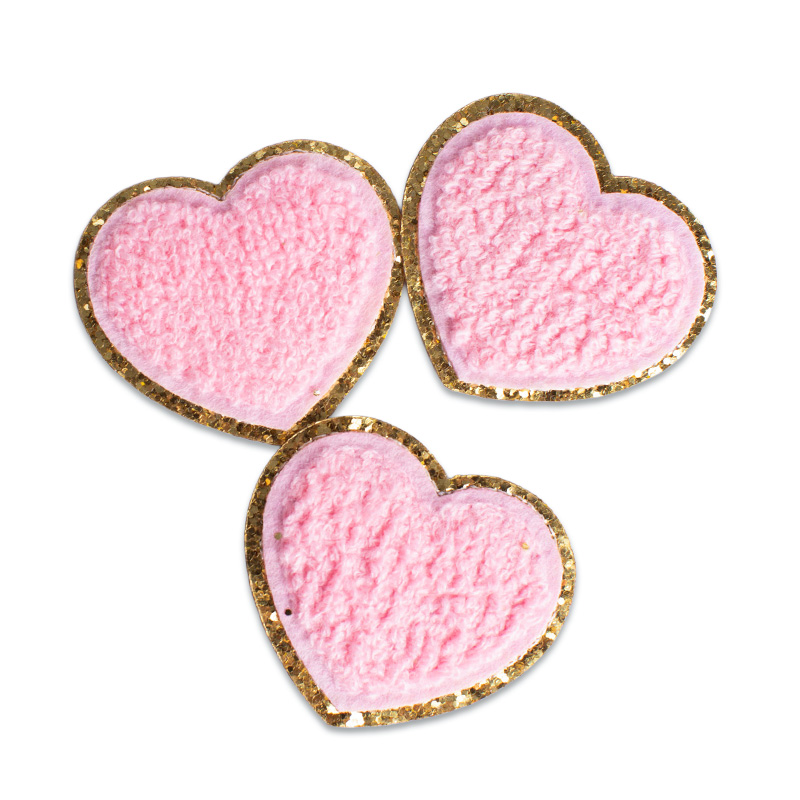 Flauschige Herzen - Chenille - Rosa
