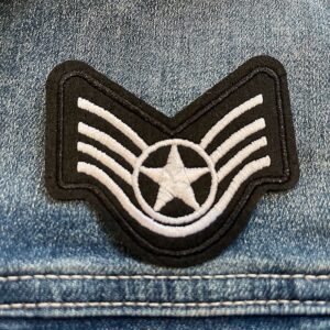 Alternative view of Emblem Schwarz-weiß - Bügelbild