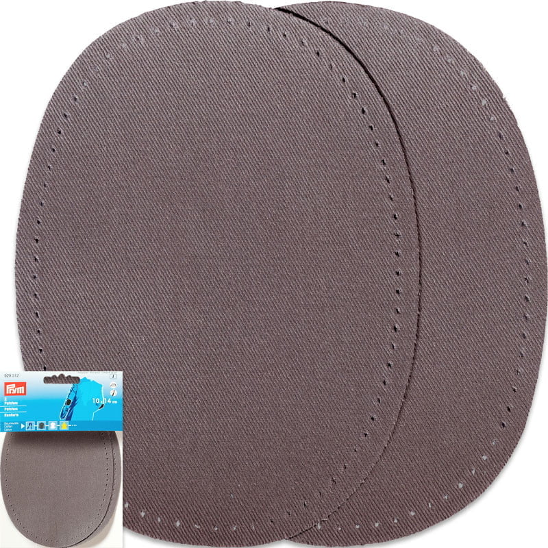 Ellenbogen-Flicken – Baumwolle - 10 x 14 cm , Grau