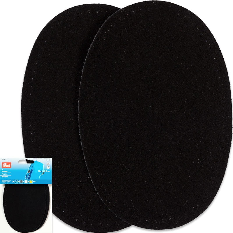 Ellenbogen-Flicken Velours - Dicke 0,75 mm - 8 x 10,5 cm , Schwarz