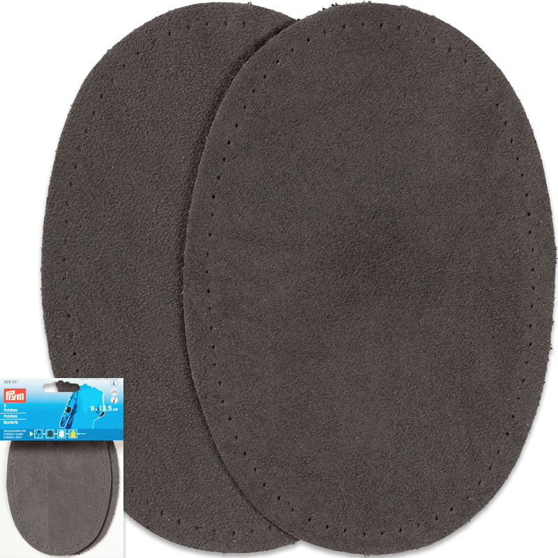 Ellenbogen-Flicken Velours - Dicke 0,75 mm - 8 x 10,5 cm , Mittelgrau