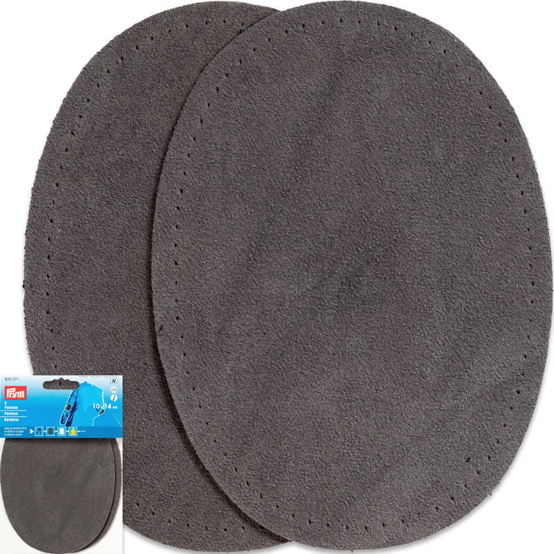 Ellenbogen-Flicken Velours - Dicke 0,75 mm - 10 x 14 cm , Mittelgrau