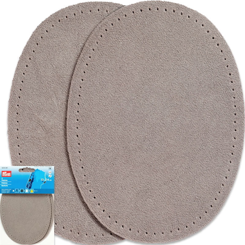 Ellenbogen-Flicken Velours - Dicke 0,75 mm - 9,5 x 14,5 cm , Hellgrau