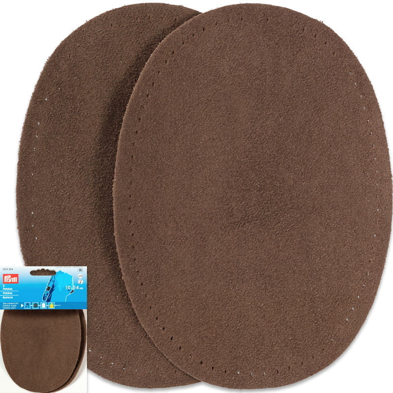 Ellenbogen-Flicken Velours - Dicke 0,75 mm - 9,5 x 14,5 cm , Mittelbraun