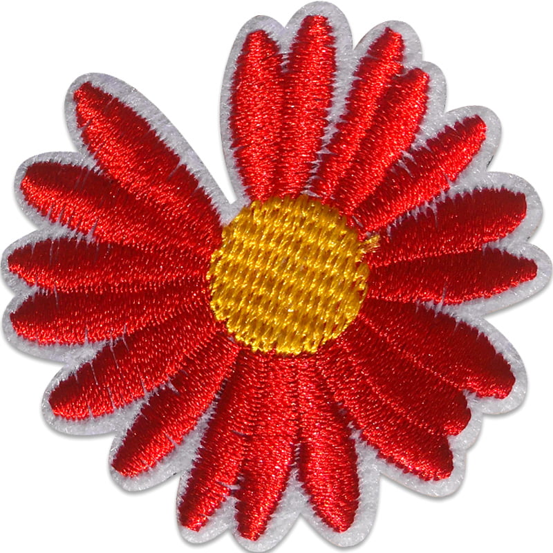 Blume Gerbera - Bügelbild - Rot