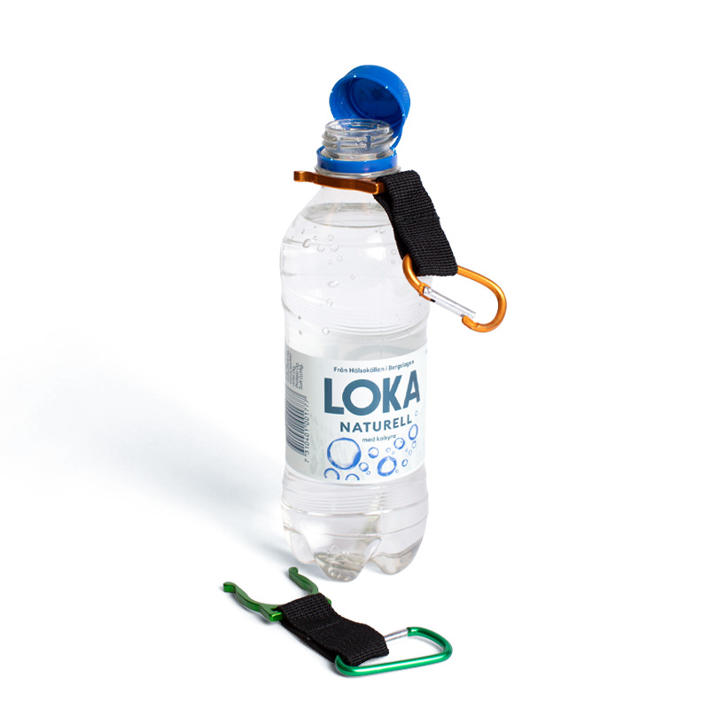 Flaschenhalter mit Karabiner – Hände frei unterwegs